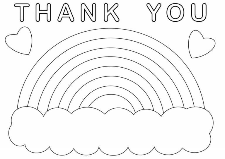 Thank You Rainbow in The Sky coloring page