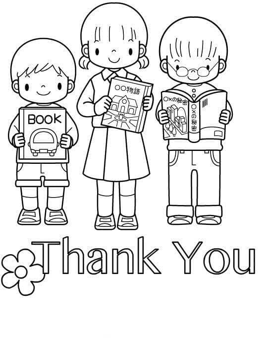 The Children Are Grateful coloring page