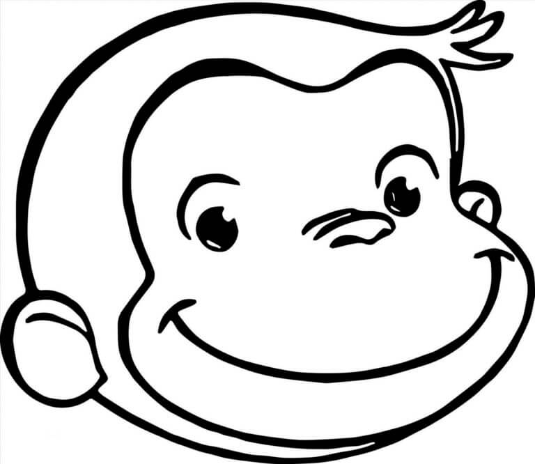 The Face of a Smiling Monkey coloring page