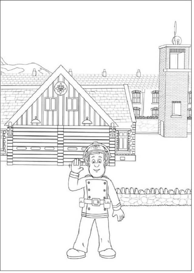 The Fireman Greets You coloring page