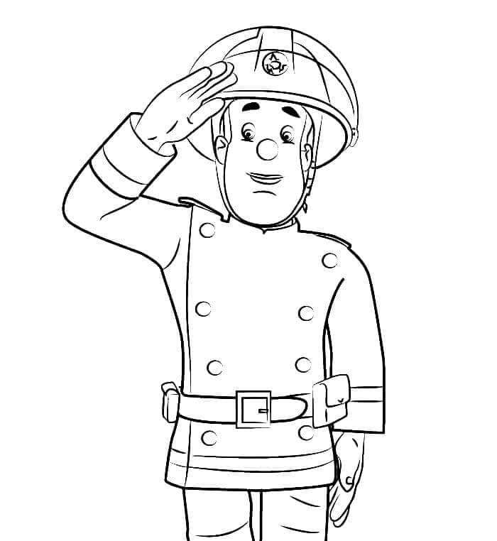 The Fireman Puts His Hand To His Head coloring page