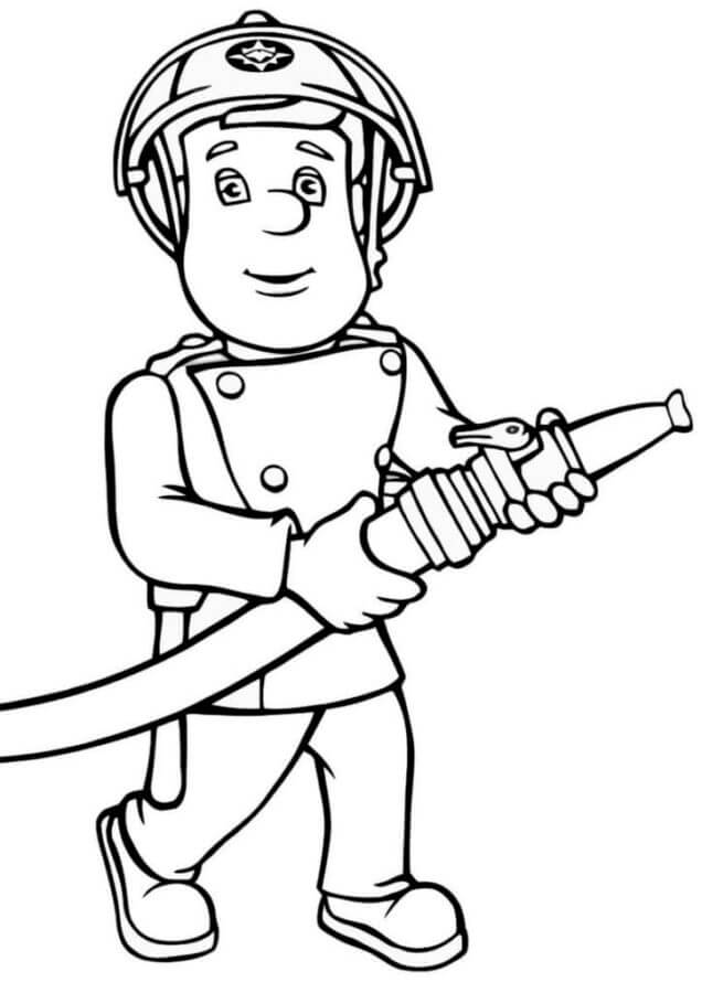 The Fireman Unrolls His Sleeve coloring page - Download, Print or Color ...