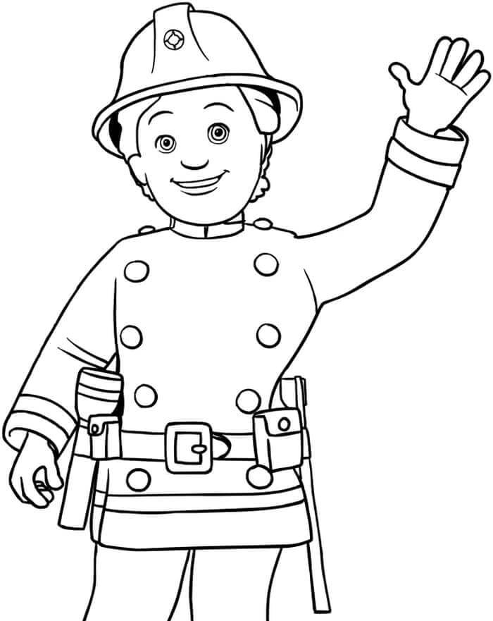 The Fireman Waves His Hand coloring page - Download, Print or Color ...