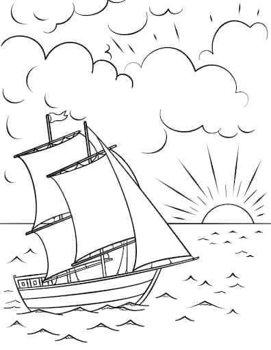 The Ship Sees Off The Sun coloring page