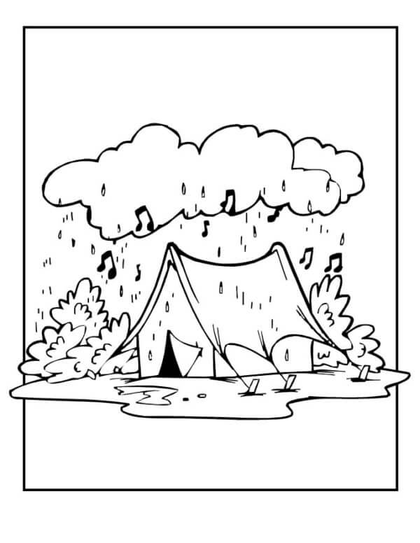 The Sound of Rain Can Be Heard in The Tent