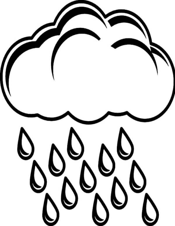 Thundercloud With Water Drops coloring page - Download, Print or Color ...