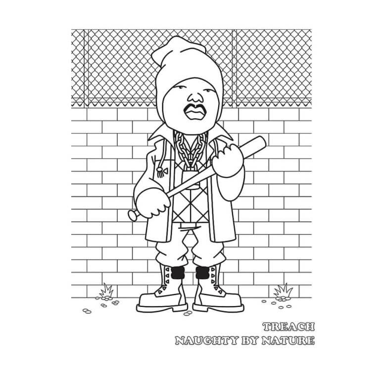 Treach Stands With a Baseball Bat coloring page