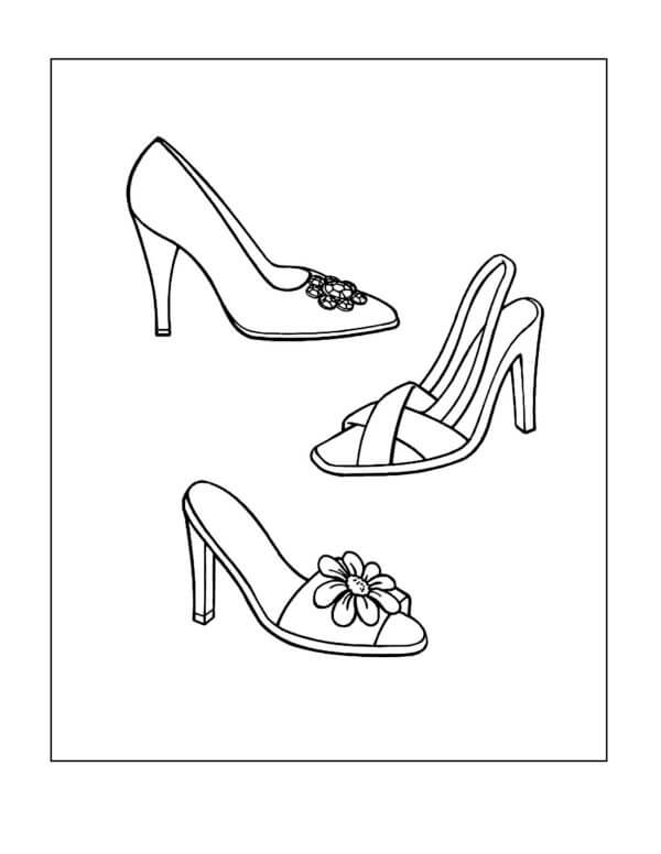 Variety of Women’s Shoes coloring page