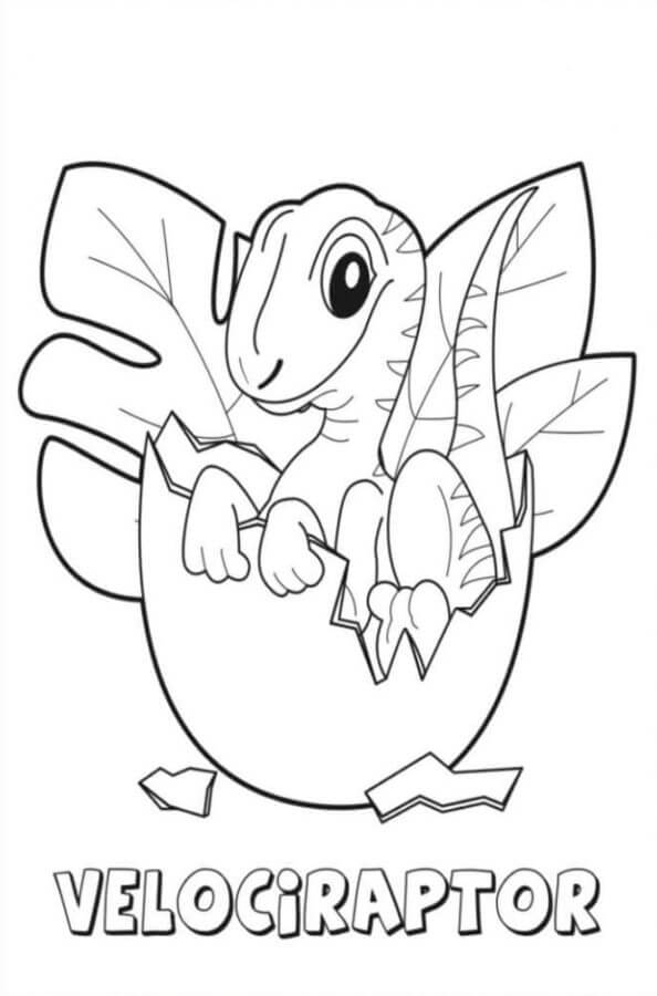 Velociraptor Just Hatched coloring page