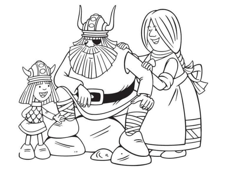 Vic With His Family coloring page