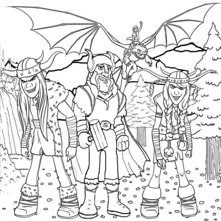 Viking On The Dragon coloring page