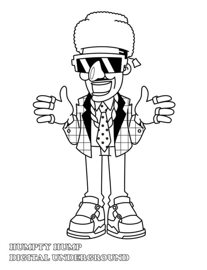 Vocalist of the Band Digital Underground coloring page