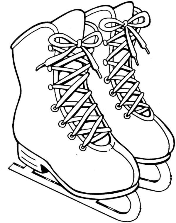 White Classic Skates coloring page