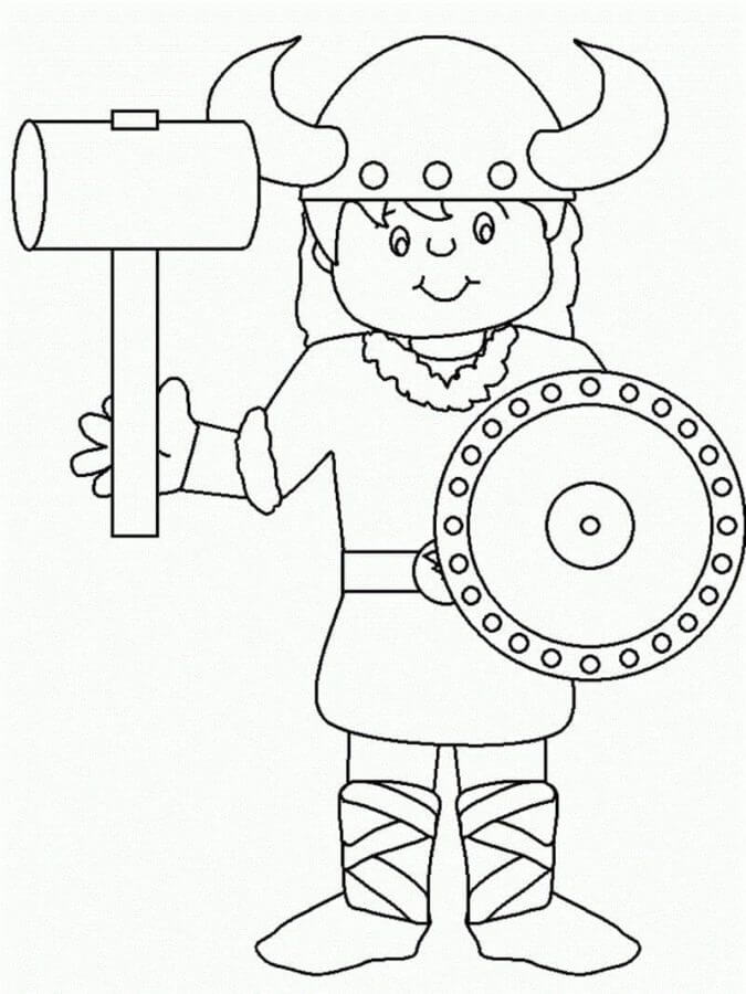 Young Viking coloring page