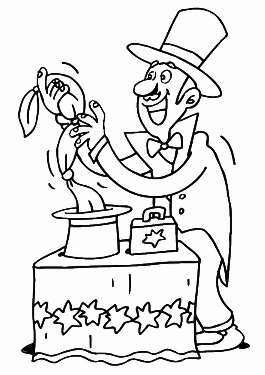 A Funny Magician coloring page