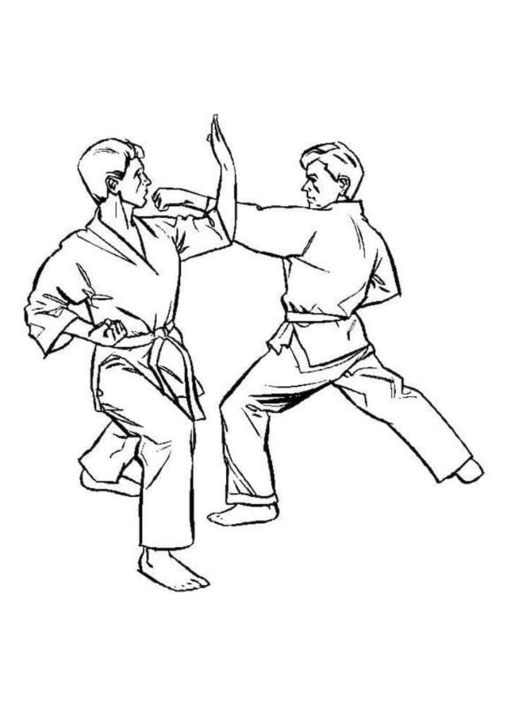 A Karate Fight coloring page