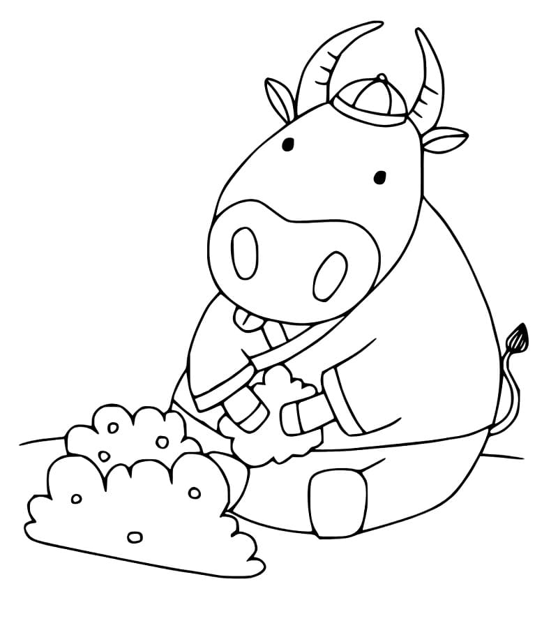 A Little Ox coloring page