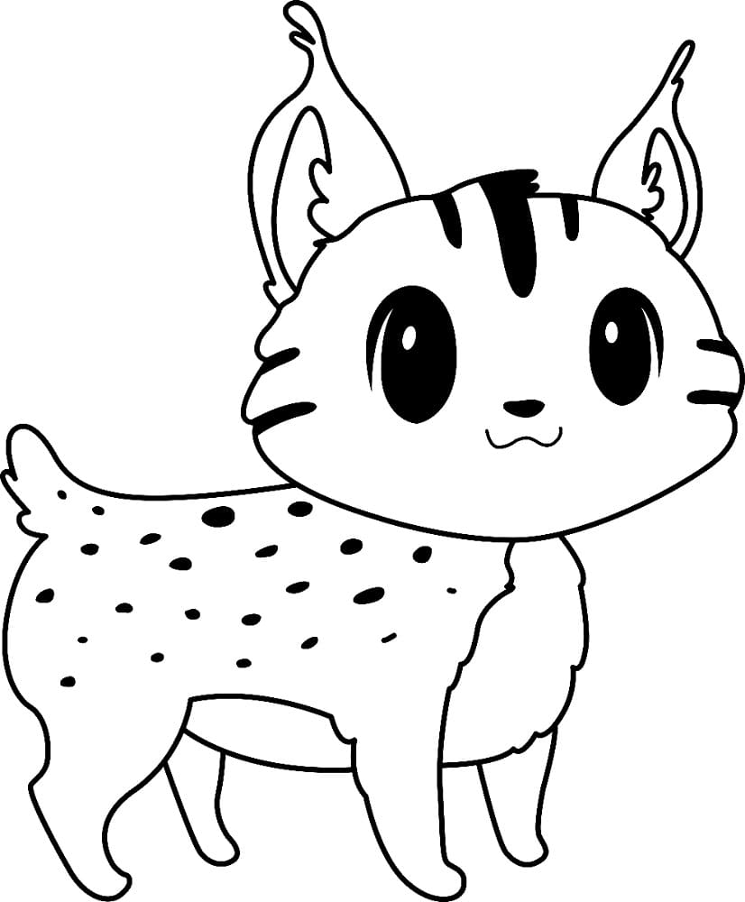 Adorable Lynx coloring page