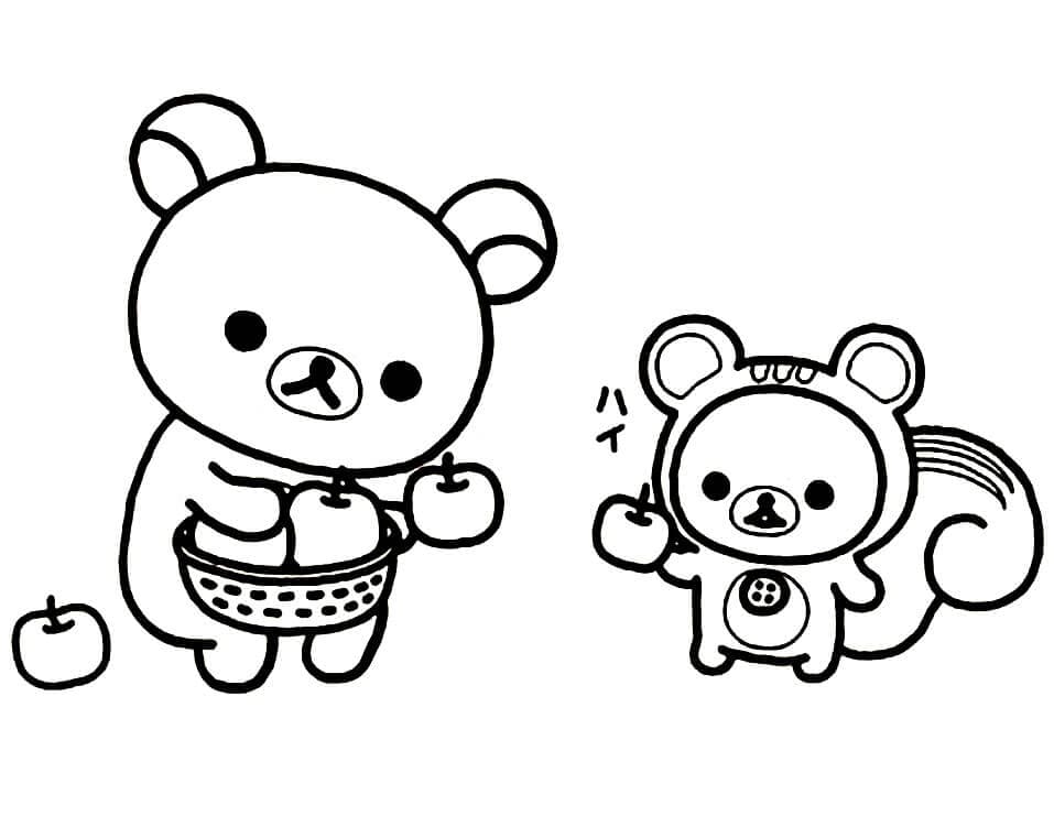 Adorable Rilakkuma coloring page