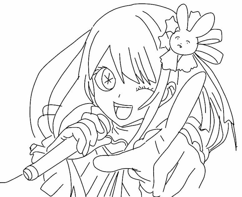 Ai Hoshino from Oshi No Ko coloring page