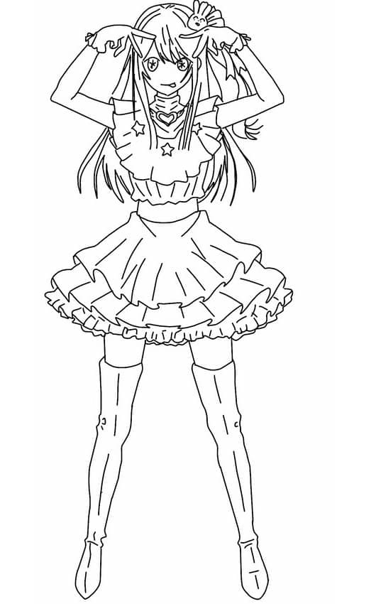 Ai Hoshino in Oshi No Ko coloring page