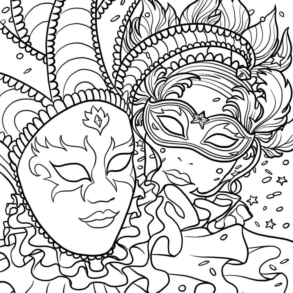 Amazing Mardi Gras coloring page