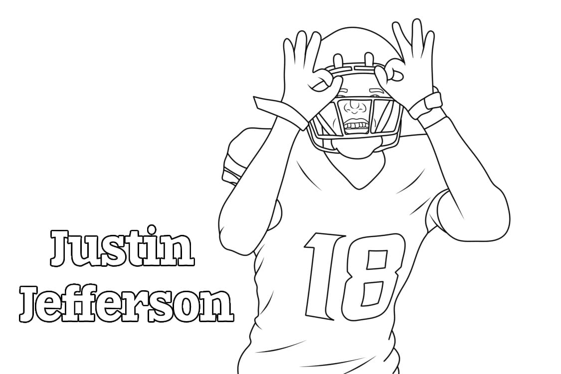 Justin Jefferson Coloring Pages ColoringLib