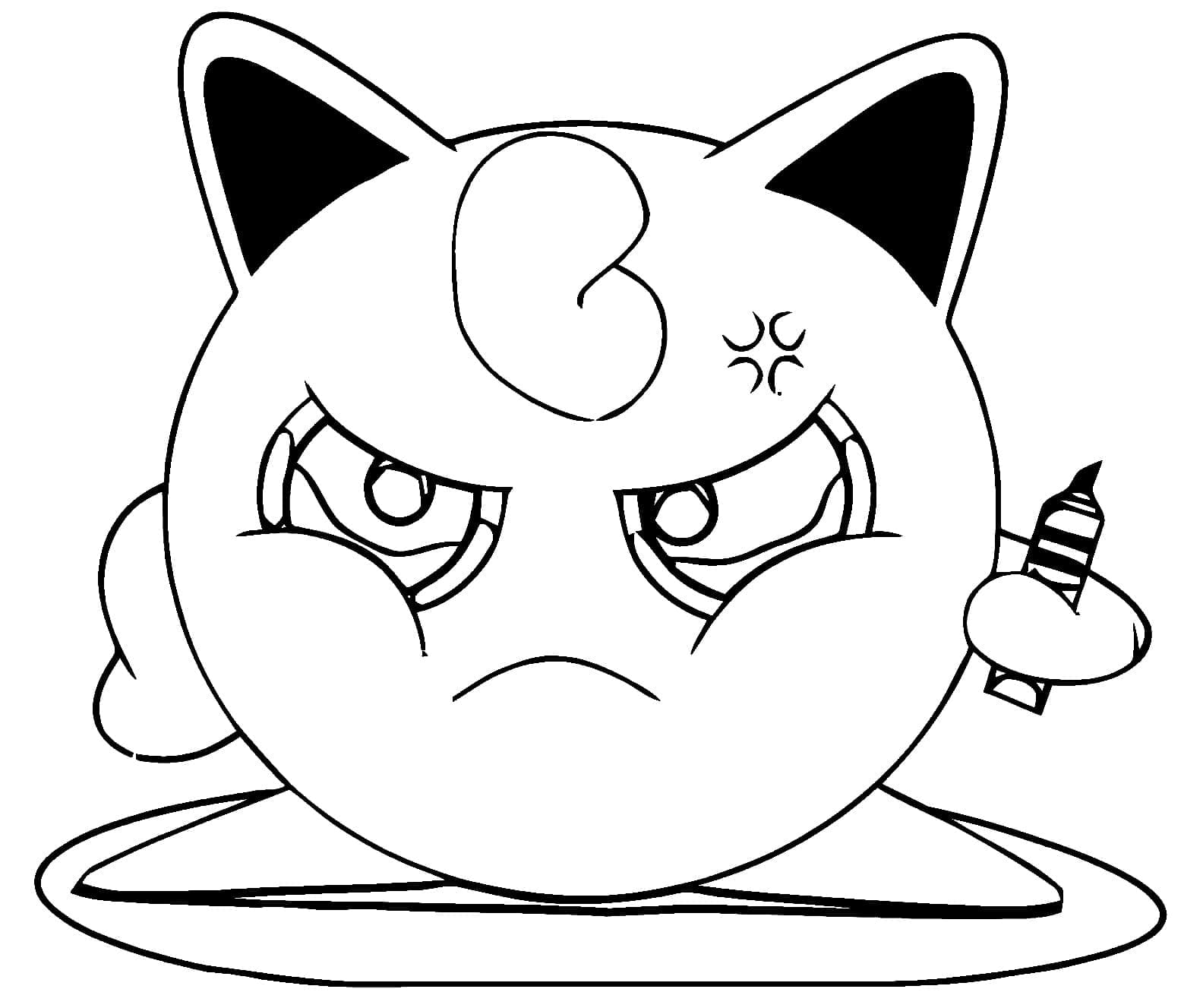 Angry Jigglypuff coloring page