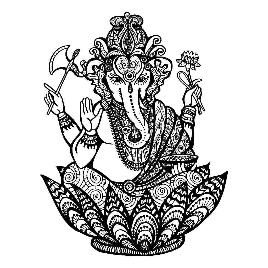 Antistress Ganesha coloring page - Download, Print or Color Online for Free