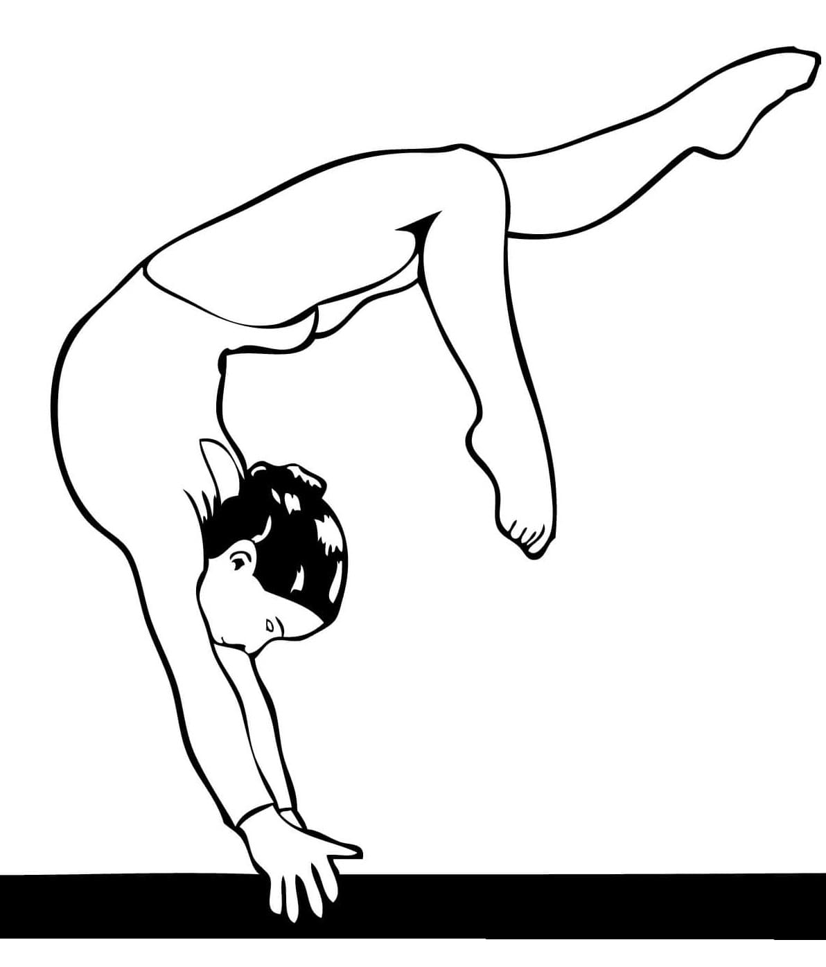 Artistic Gymnastics Balance Beam coloring page