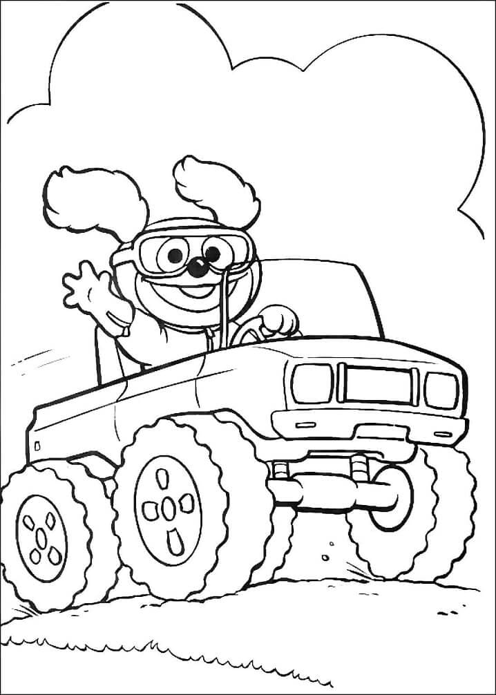 Baby Rowlf is Driving coloring page