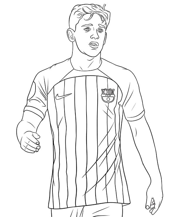 Barcelona Gavi coloring page - Download, Print or Color Online for Free