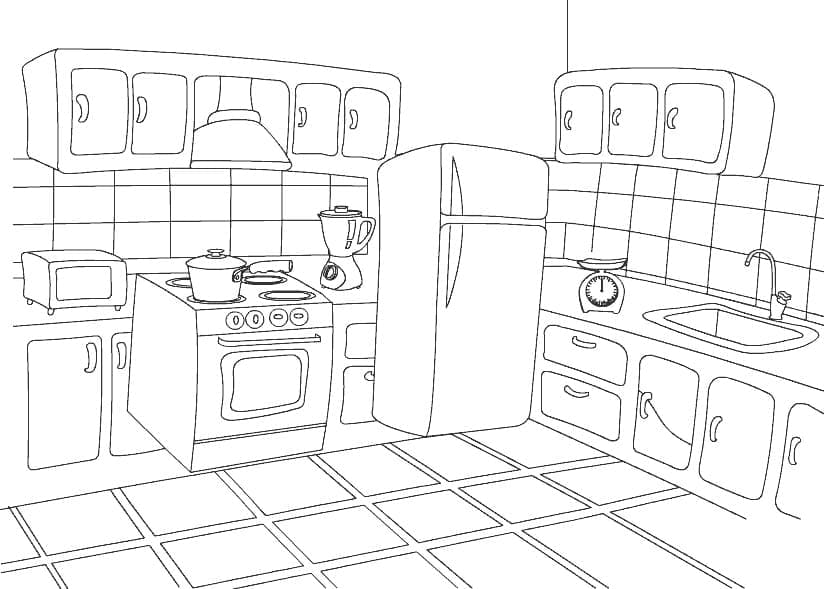 Basic Kitchen coloring page