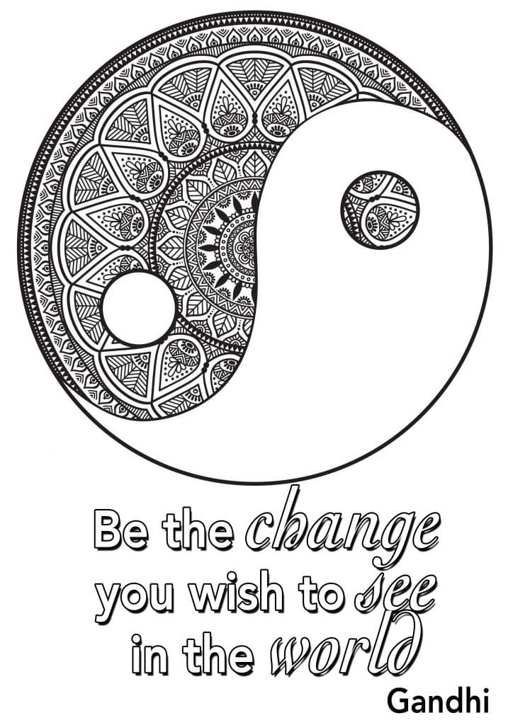 Be the Change You Wish to See in the World coloring page