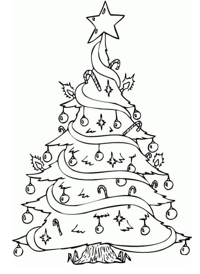 Beautiful Christmas Tree coloring page