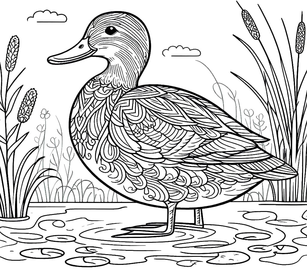 Beautiful Mallard Duck coloring page - Download, Print or Color Online ...