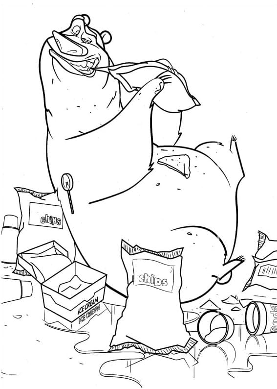 Boog with Snacks coloring page