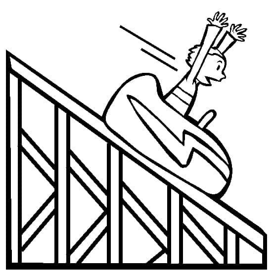 Boy On Roller Coaster coloring page