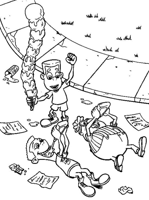 Boys from Jimmy Neutron coloring page