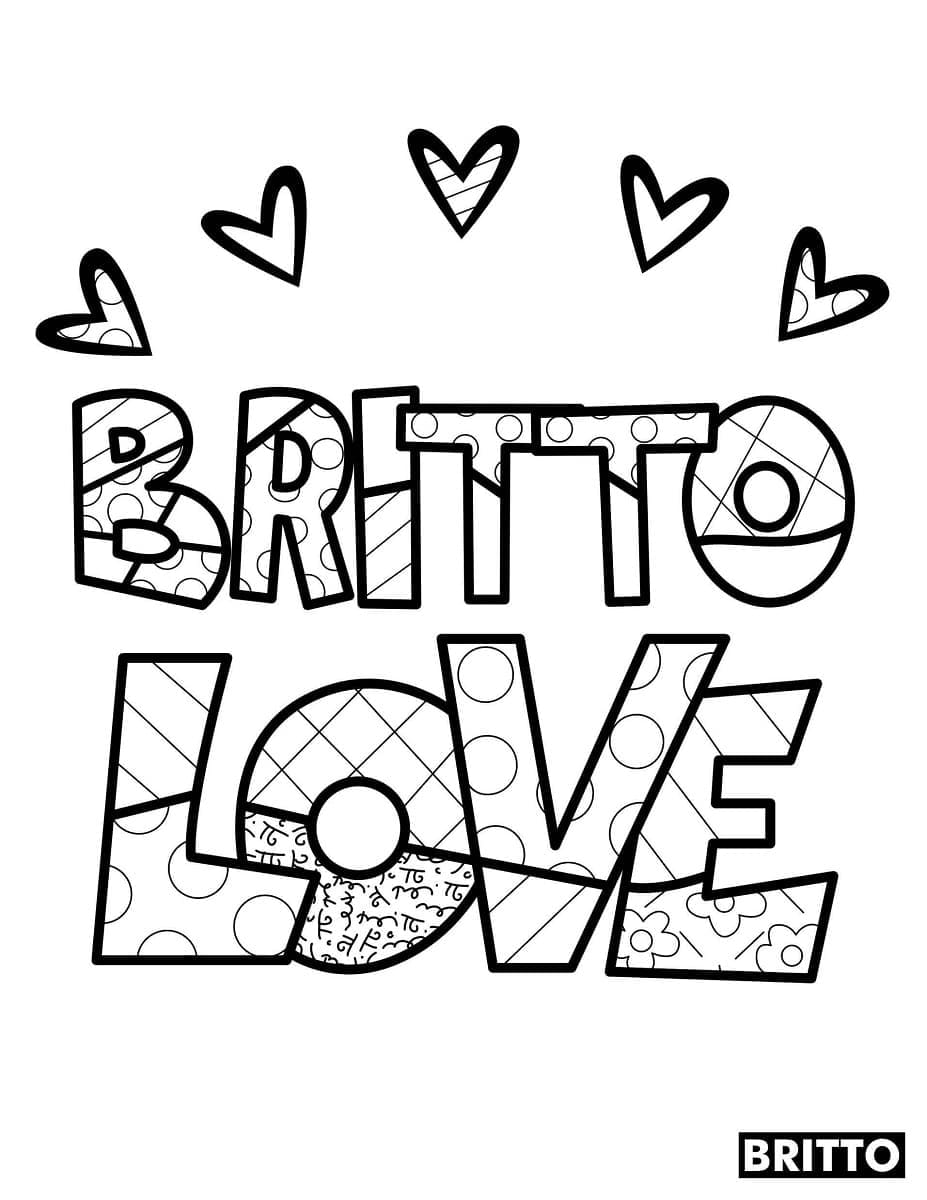 Britto Love by Romero Britto coloring page - Download, Print or Color ...