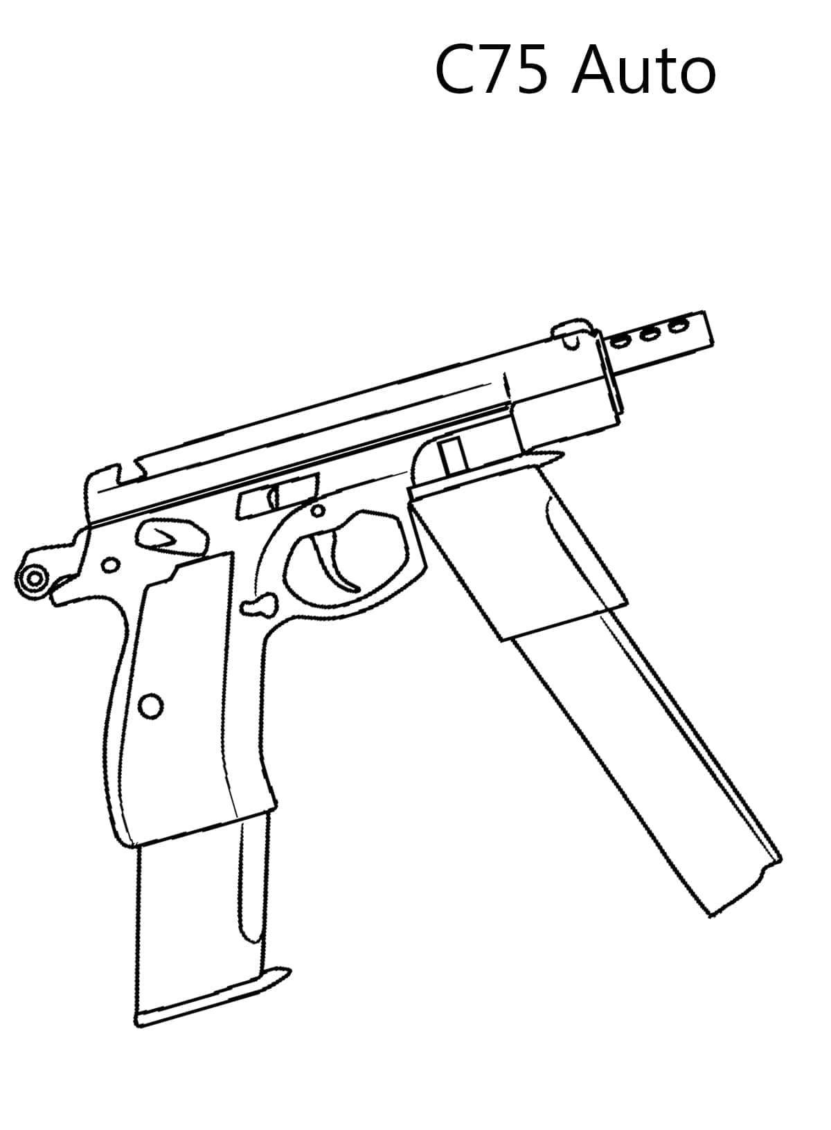 C75 Gun coloring page