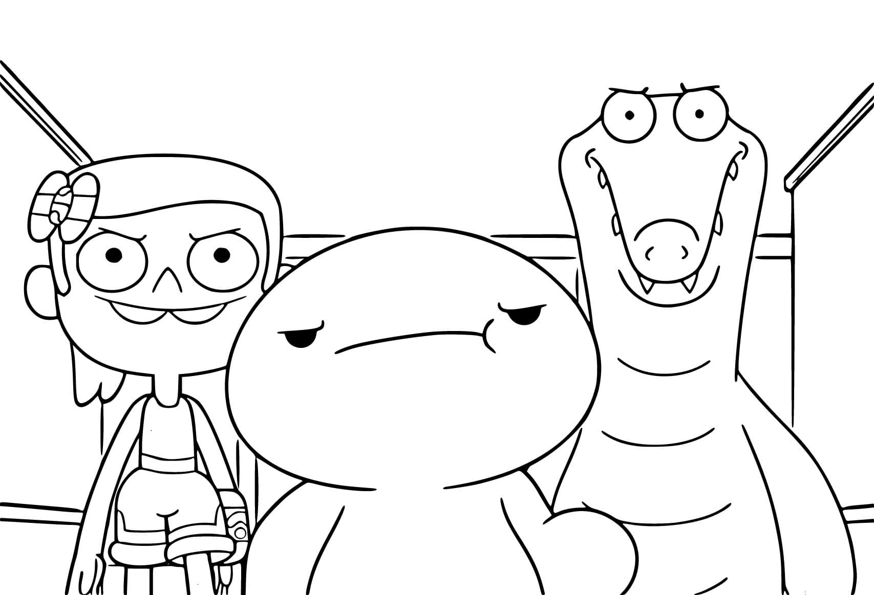 Characters from Oddballs coloring page