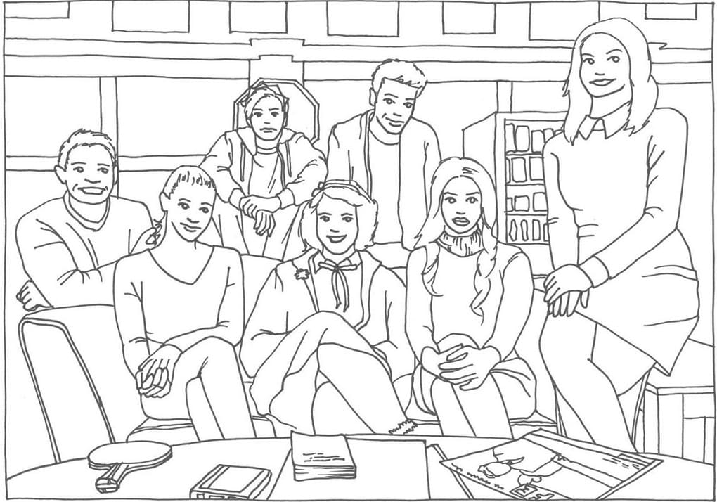 Characters from Riverdale coloring page