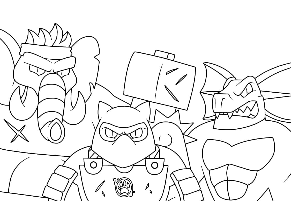 Characters in Goo Jit Zu coloring page