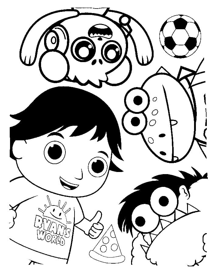 Characters in Ryan’s World coloring page