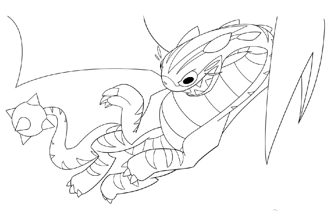 Chomp Kitty Dragon from Glitch Techs coloring page