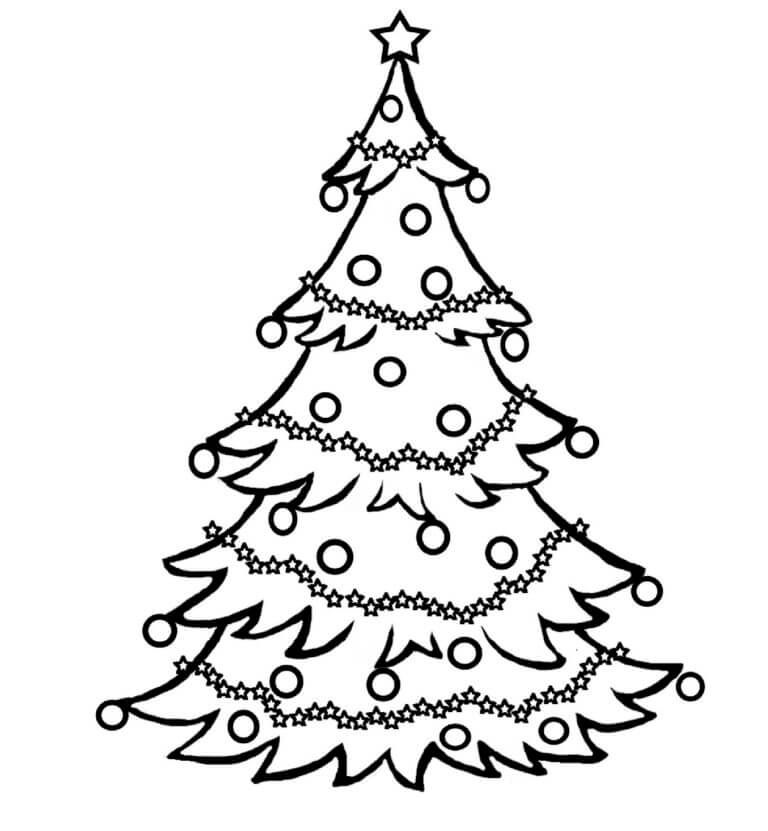 Christmas Tree With Decorations coloring page