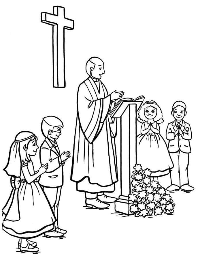 Church Communion coloring page