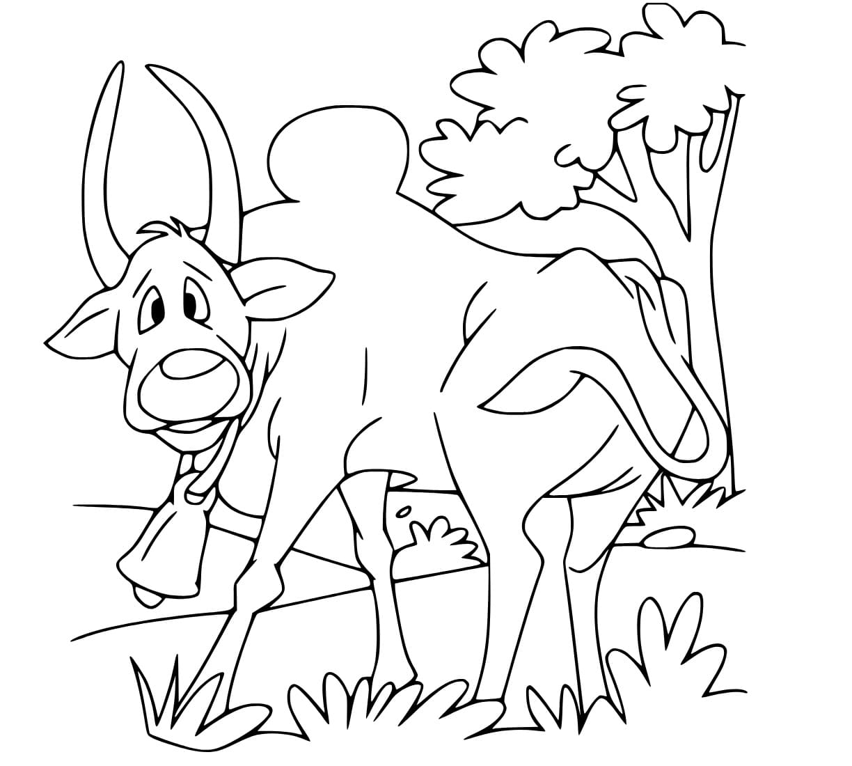 Confused Ox coloring page - Download, Print or Color Online for Free
