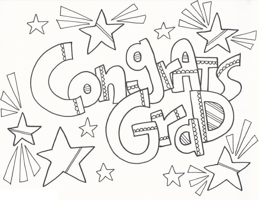 Congrats Graduation coloring page